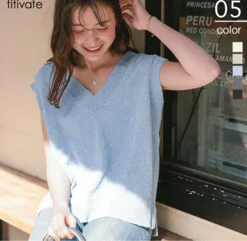 스팽글 니트 베스트 titivate