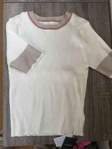 W Closet 반팔 리브 편직 상의