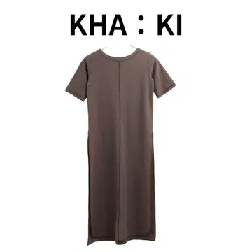 KHA:KI 반팔 롱 원피스 크루넥 스트레이트 심플