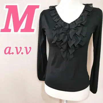 a.v.v 아베베 블랙 프릴 긴팔 상의 M 가을 겨울 의류 깔끔한