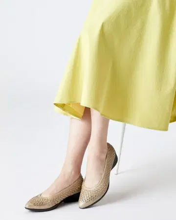 fitfit 손뜨개질 메쉬 포인티드 펌프스니커즈 샴페인 25cm