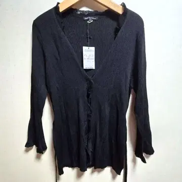 새상품 23구 7부 소매 가디건 40 L 상당 슬림 블랙