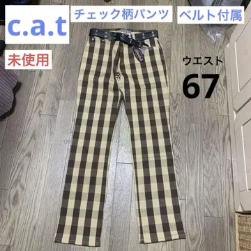 [ 미사용 ] 여성용 팬츠 c.a.t 벨트 포함 체크 W67