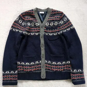 매킨토시 철학 니트 가디건 노르딕 무늬