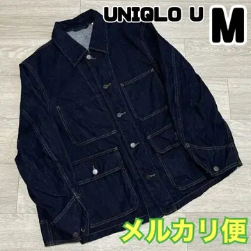 유니클로 U 데님 워크 자켓 네이비 UNIQLO U
