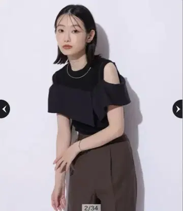 Mystrada 빅 칼라 도킹 니트 블랙