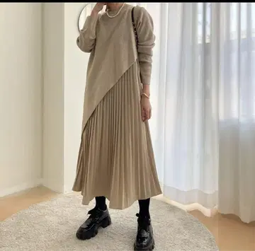 플리츠 도킹 원피스