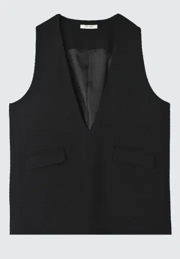brownandstreet 트위드 V넥 베스트 포켓 포함