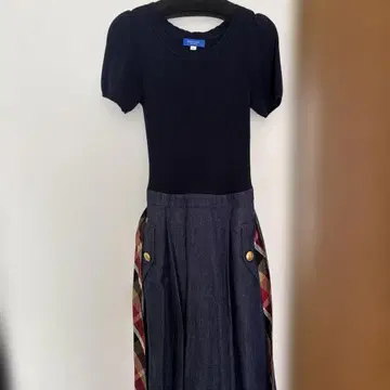 BLUE LABEL 네이비 반팔 원피스