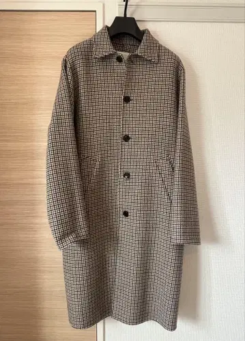 [ 최종 가격 ] Time is on 체크 무늬 스텐카라 코트