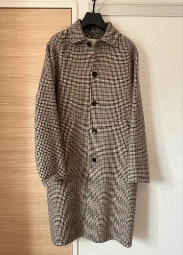 Time is on 체크 무늬 스텐카라 코트