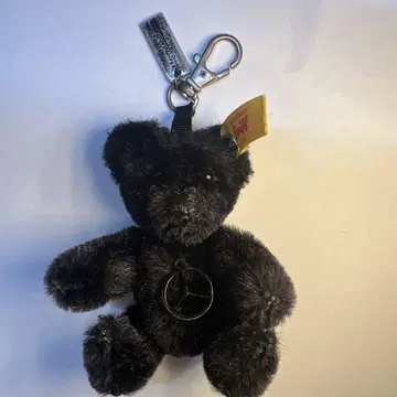 [ 중고 ] Steiff 블랙 테디베어 키링 벤츠