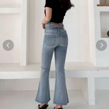 GYDA 하이웨스트 BACK 크로스 플레어 팬츠