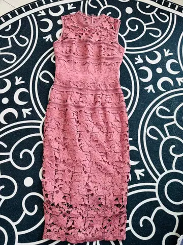 LITTLE MISTRESS 핑크 레이스 원피스 UK8