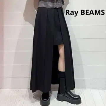 새상품급 Ray BEAMS 레이빔즈 레이어드 턱 스커트 블랙