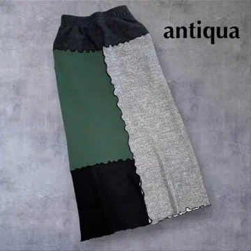 새상품급! antiqua 패치워크풍 리브 타이트 스커트