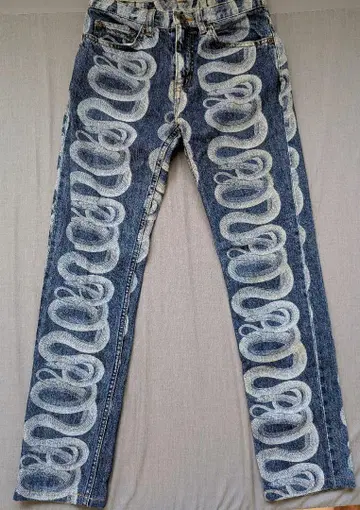 HYSTERIC GLAMOUR 뱀 무늬 스키니 데님