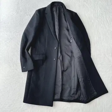 [새상품급] 어태치먼트 체스터 코트 롱 코트 캐시미어 혼방 블랙 남성용