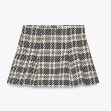 zara 체크 박스 플리츠 스커트 팬츠 스커트