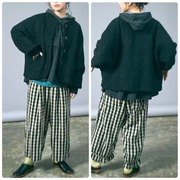 새상품 tumugu: 울 코튼 파일 더블 페이스 자켓 F