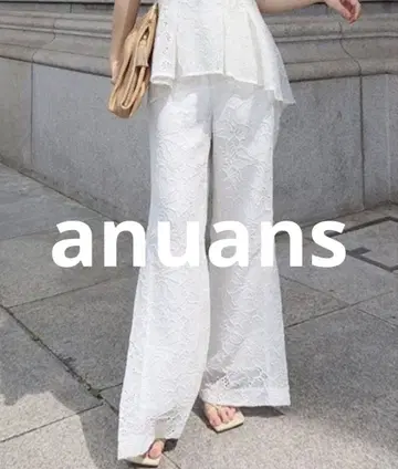 택 포함 미사용 새상품 anuans 팬츠 MEDIUM 화이트