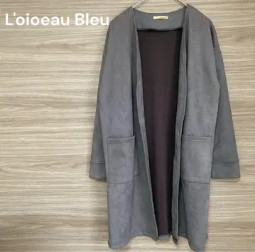 L'oiseau Bleu [ M ] 그레이 롱 코트 겉옷 스웨이드 느낌