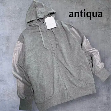 미사용 새상품 antiqua 나일론 라인 후드티 오버 사이즈