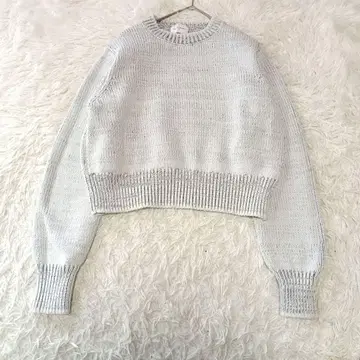 UNITED ARROWS 멜란지감 숏 기장 크루넥 니트 F