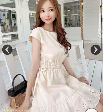 완판 미셸 마카롱 새상품급 원피스 허리 리본 F