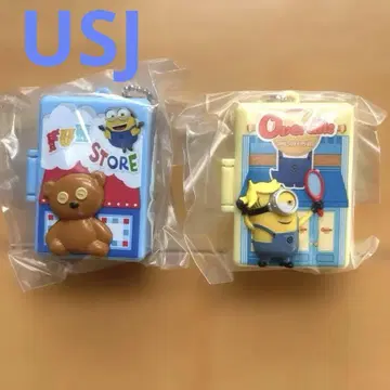 [ 미사용품 ] USJ 파크 가챠 미니언 곰 캡슐 토이 2개 세트 C