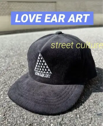 한정품 love ear art 코듀로이 캡 블랙 팬더 개인전 새상품