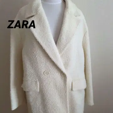 ZARA 가격 인하 아이보리 더블 버튼 롱 코트