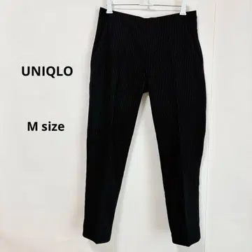 유니클로 UNIQLO 스트레치 테이퍼드 앵클 팬츠 M 스트라이프