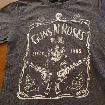 구제 의류 Guns N' Roses 티셔츠 1985년 디자인 그레이