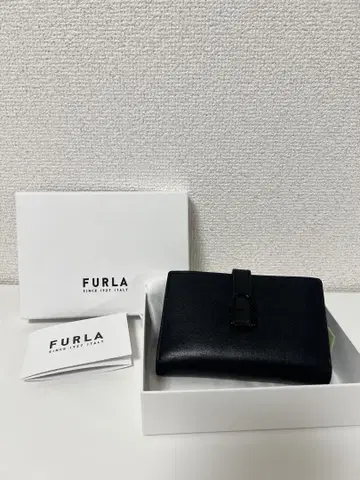 [새상품급] FURLA 블랙 접이식 지갑 박스 포함, 보증서 포함
