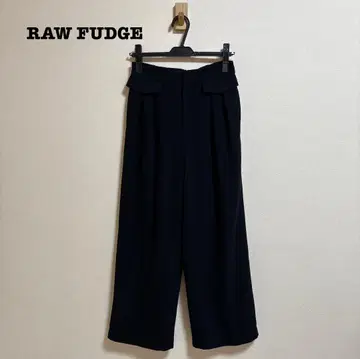 RAW FUDGE 프론트 포켓 디자인 턱 팬츠 블랙 M