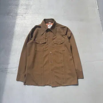 70s Miller 무지 웨스턴 셔츠 자켓 브라운 남성용