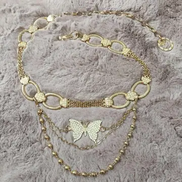 d.i.a 나비 모티브 스톤 장식 벨트