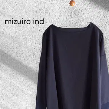 [ mizuiro ind ] 미즈이로 인드 보트넥 풀오버 네이비