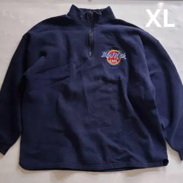90s 00s 하드 록 카페 맨투맨 하프 지퍼 USA제 XL