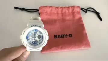 Baby-G 화이트 x 블루 디지털 손목시계 세계 지도