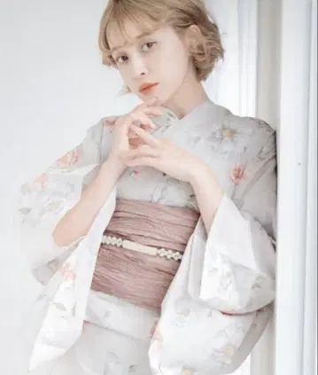 DITA 유카타 세트 유카타 주름 허리띠 일본 나막신