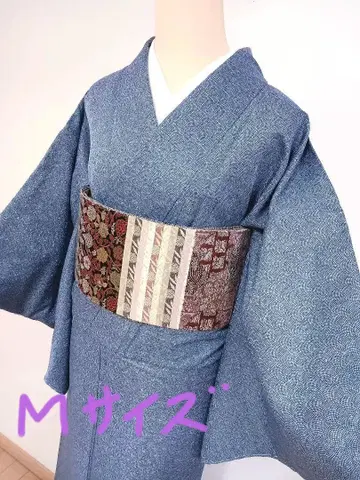 세탁 가능한 에도 코몬 상어 코몬 이중 기모노 탁한 파랑 M 사이즈