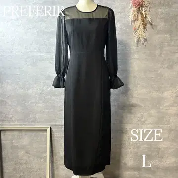 프레페리 시어 볼륨 소매 결혼식 파티 드레스 빅 사이즈 L