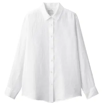 린넨 화이트 긴팔 셔츠 MUJI