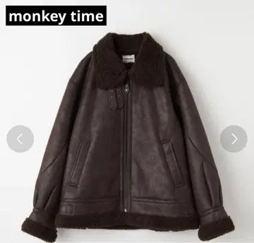 monkey time 페이크 무스탕 B-3 자켓 다크 브라운