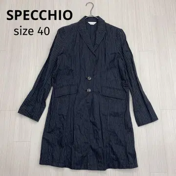 SPECCHIO 스페치오 스트라이프 나일론 체스터 코트 40