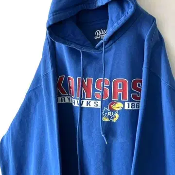 KANSAS JAYHAWKS 후드 맨투맨 L 블루 파랑 구제 의류