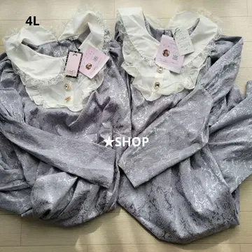 시마무라 오코메니기니기마루 빅 사이즈 원피스 트윈룩 커플룩 4L