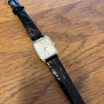SEIKO spirit 수동 와인딩 시계 블랙 가죽 화이트 다이얼